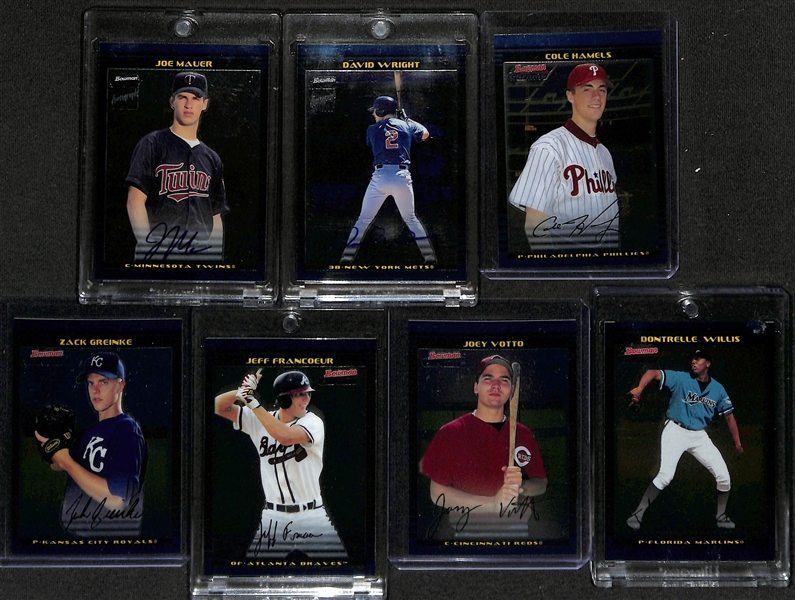 2002 Bowman Chrome & Bowman Chrome Draft Complete Sets (w. Rookie Autograph Sets) w. Joe Mauer Auto & David Wright Auto 